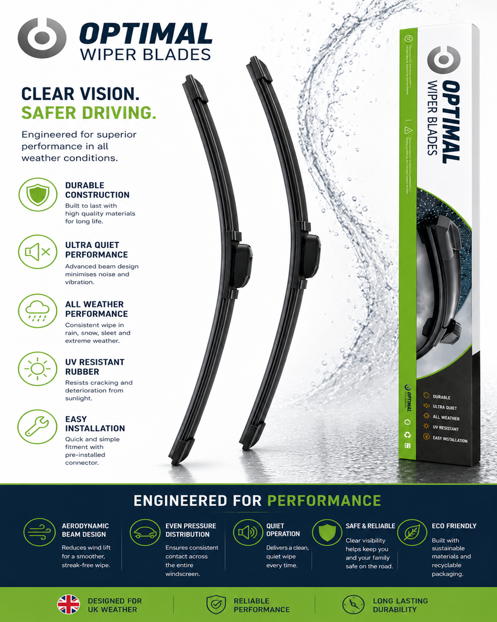 Volkswagen Taro Van Front Wiper Blade Set (04.1989 - 03.1997)