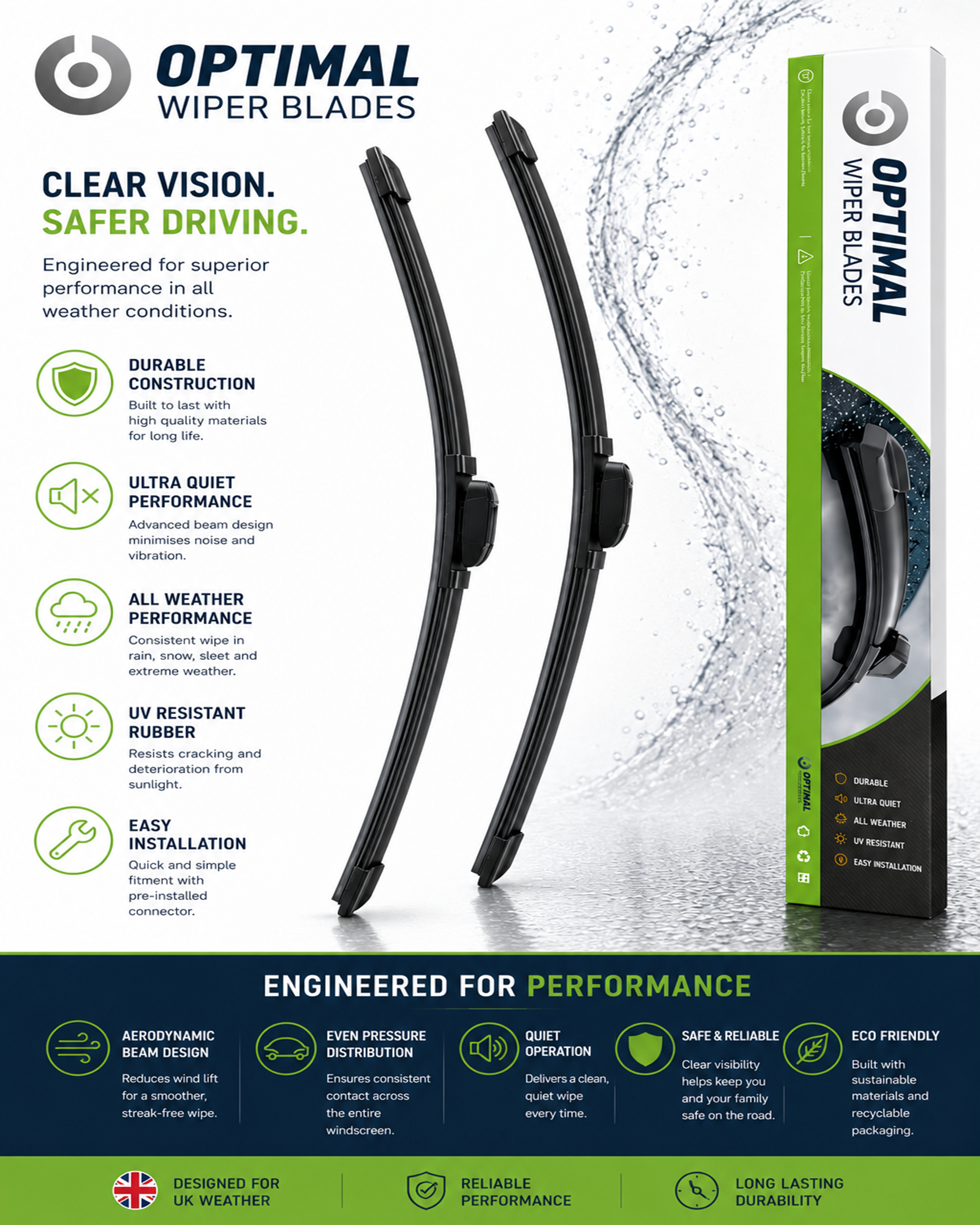 Volkswagen Taro Van Front Wiper Blade Set (04.1989 - 03.1997)