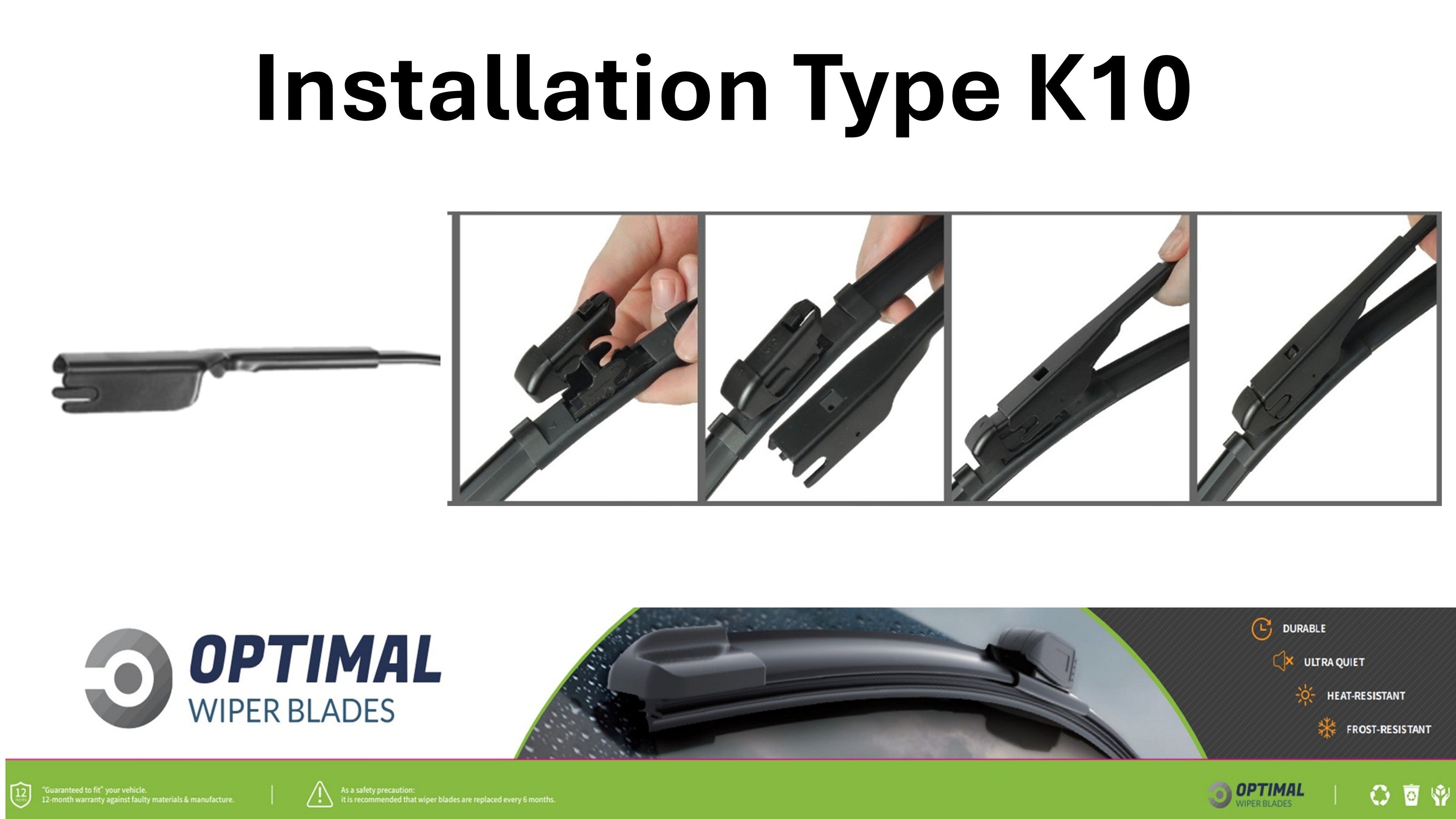 24" & 18" Front Aero-Blade Wiper Set Fitment Type  K10