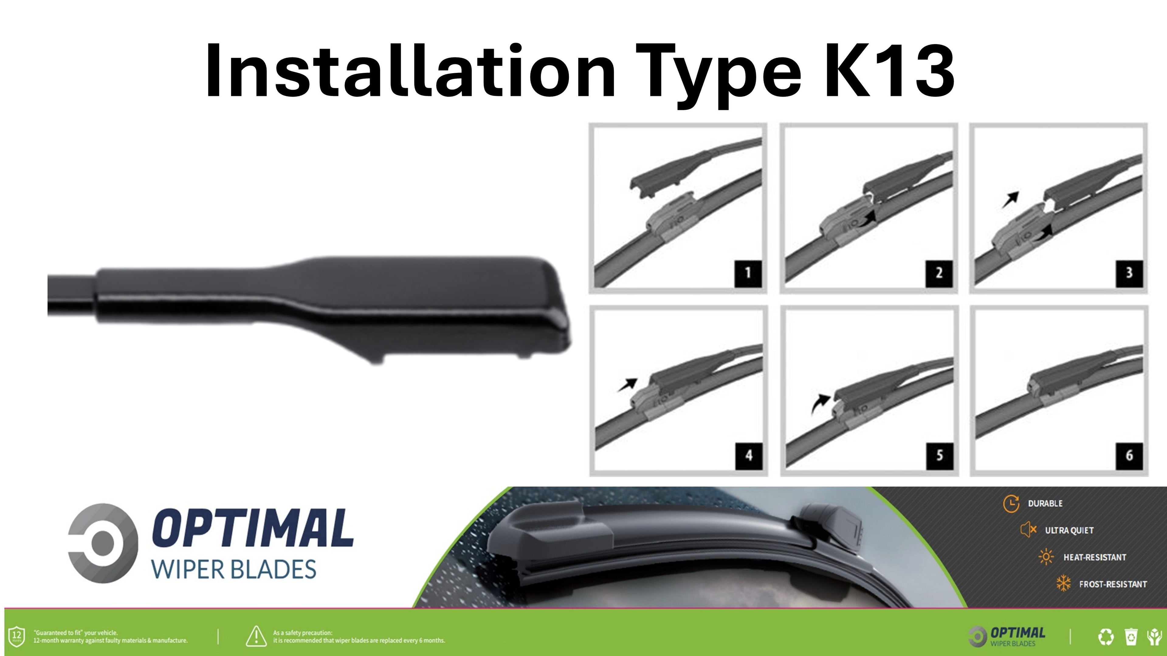 22" & 16" Front Aero-Blade Wiper Set Fitment Type  K13