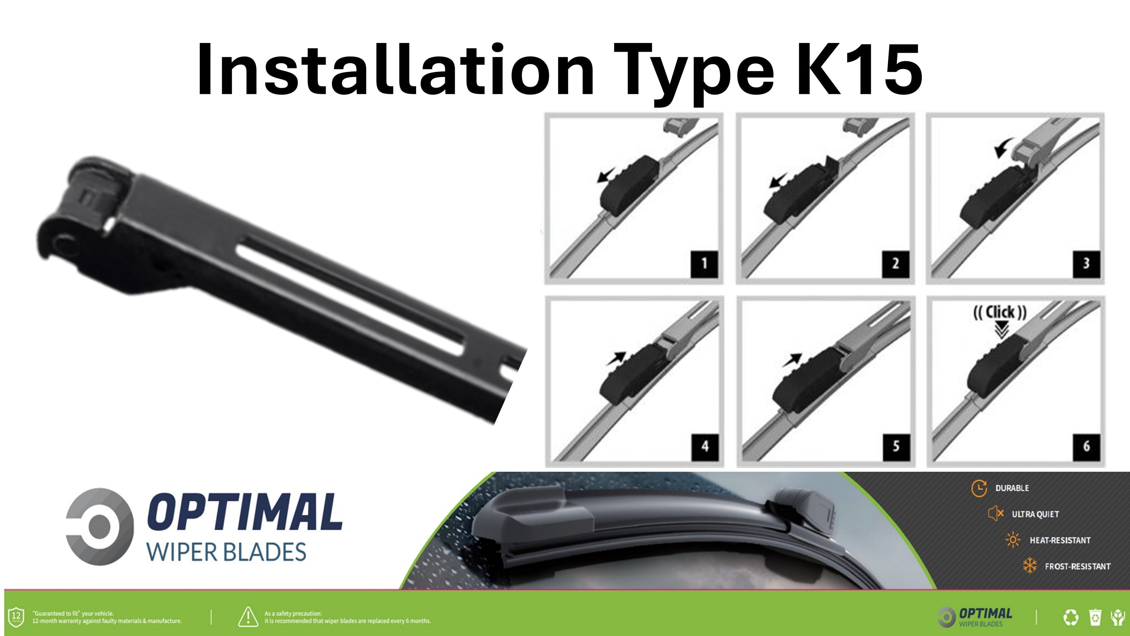 22" & 22" Front Aero-Blade Wiper Set Fitment Type  K15