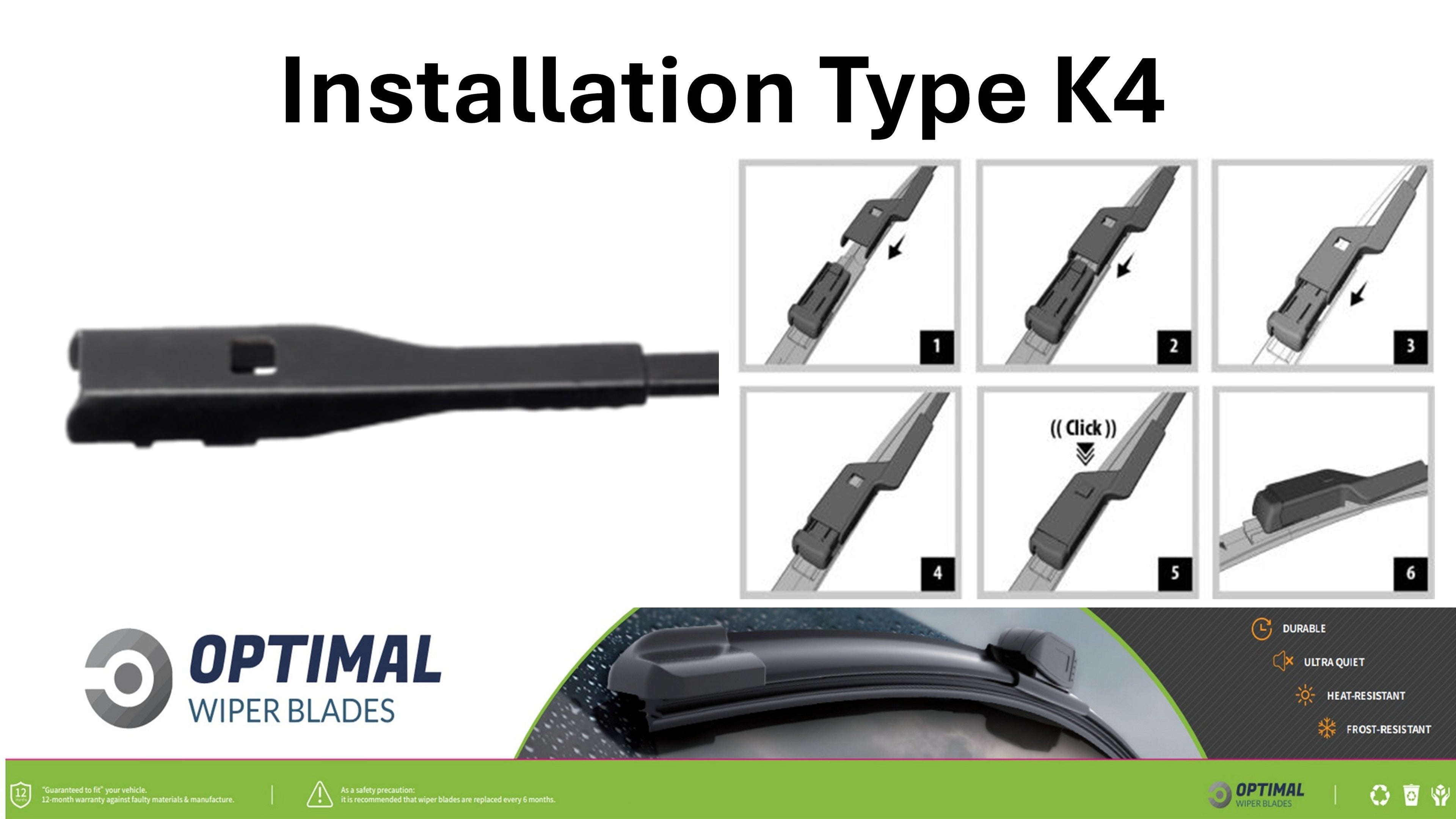 21" & 21" Front Aero-Blade Wiper Set Fitment Type  K4