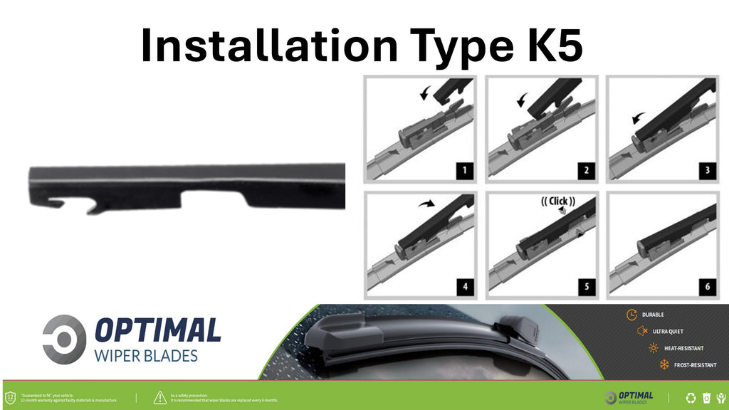 22" & 22" Front Aero-Blade Wiper Set Fitment Type  K5