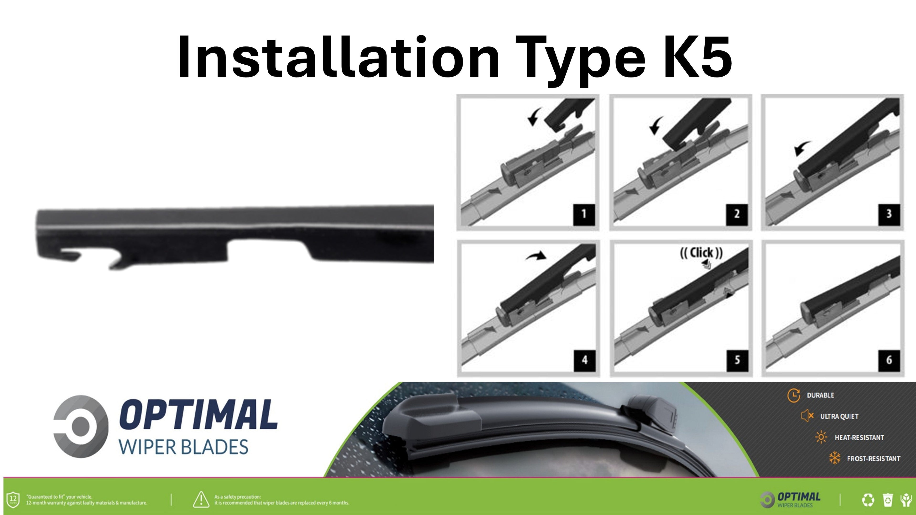 22" & 24" Front Aero-Blade Wiper Set Fitment Type  K5