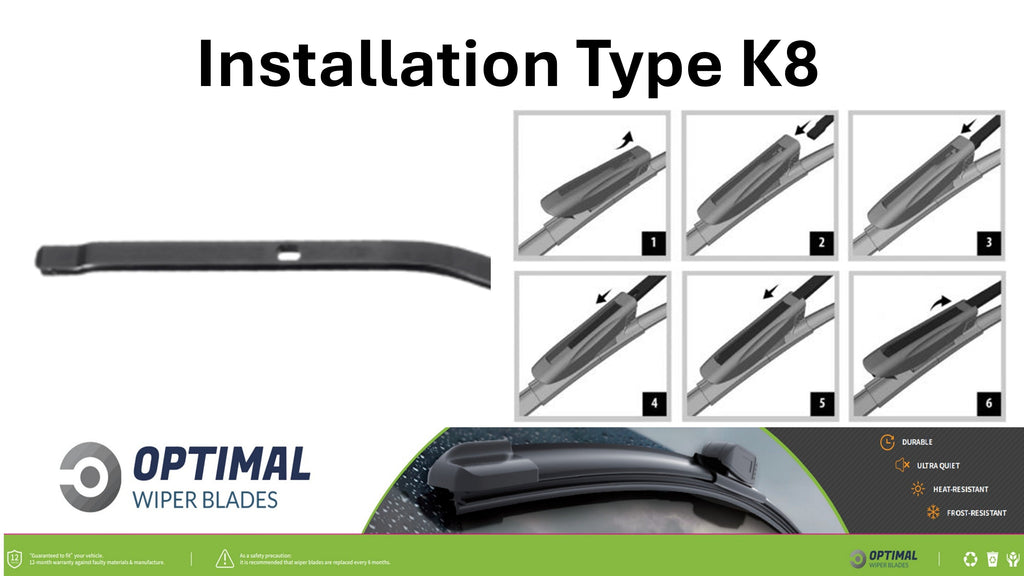 20" & 14" Front Aero-Blade Wiper Set Fitment Type  K8