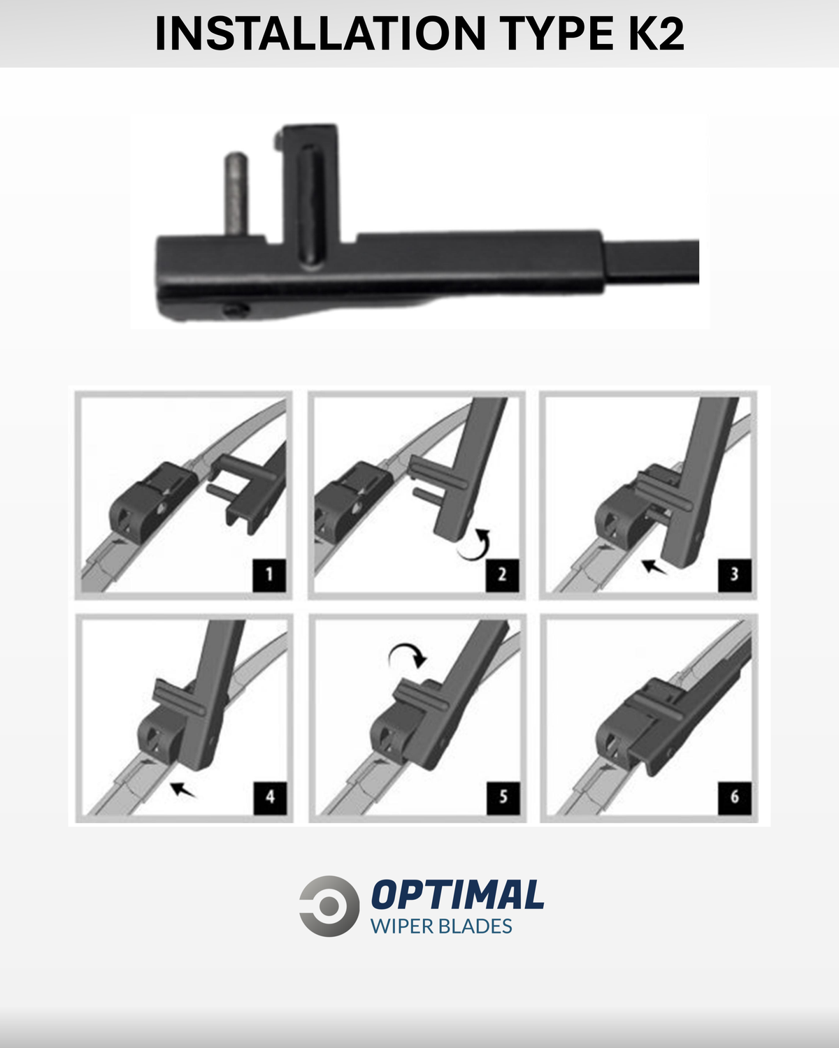 K2 Side Pin front wiper adaptor