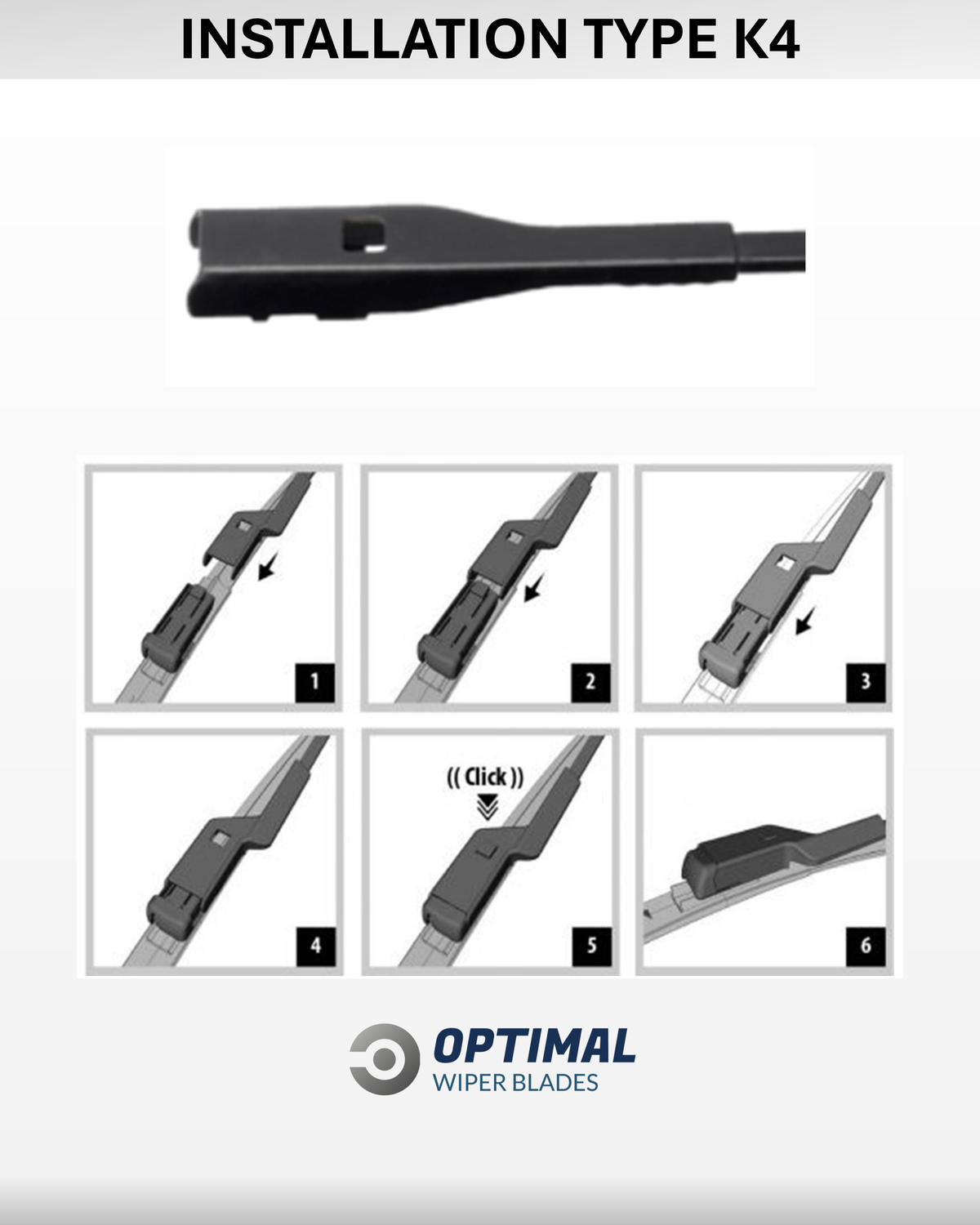 K4 Push Button front wiper adaptor