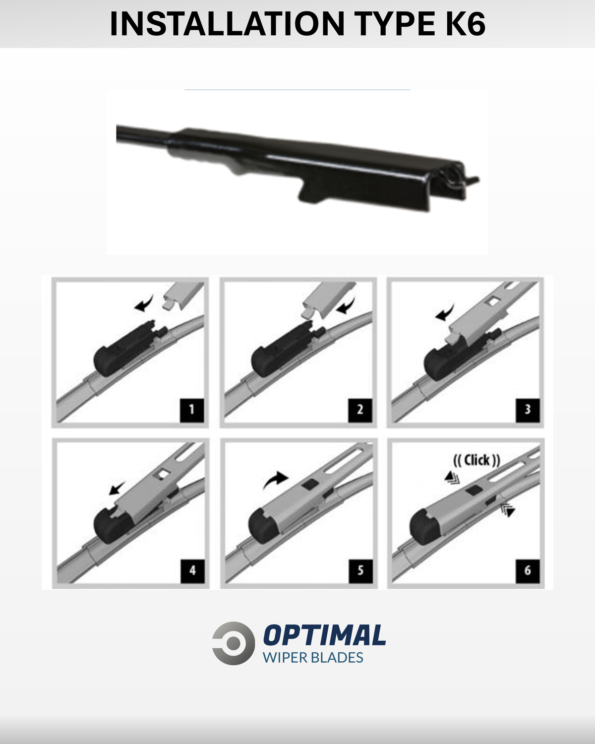 K6 Pinch Tab front wiper adaptor