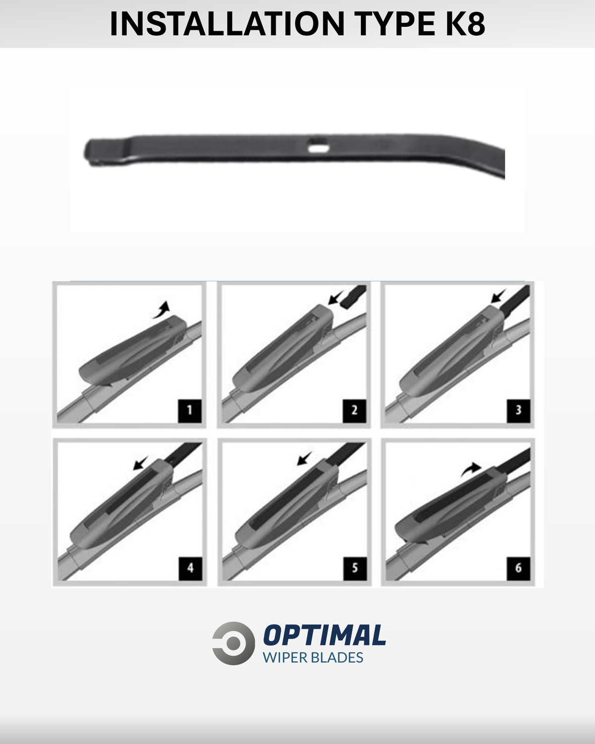 K8 Bayonet front wiper adaptor