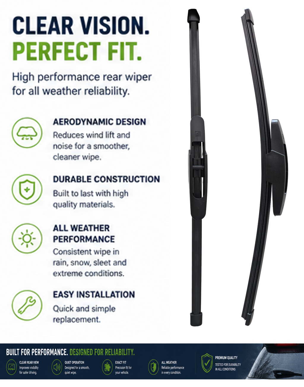 Mitsubishi Colt (Z2/Z3) Hatchback Rear Wiper Blade (06.2004 - 09.2008)