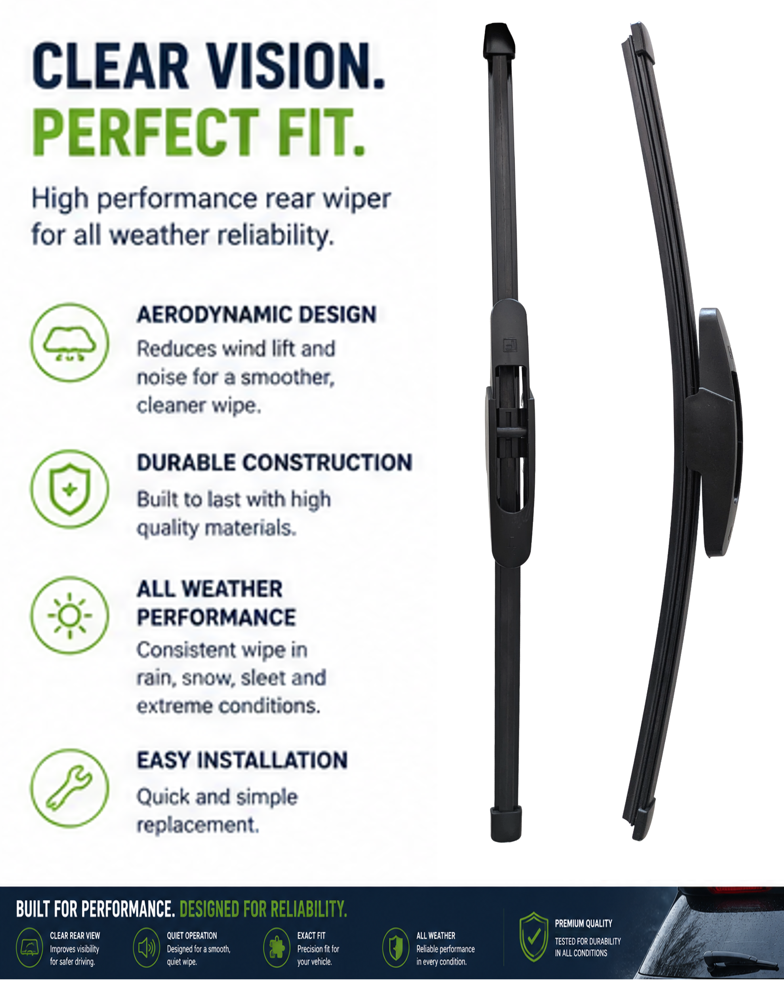 Mitsubishi Colt (Z2/Z3) Hatchback Rear Wiper Blade (06.2004 - 09.2008)