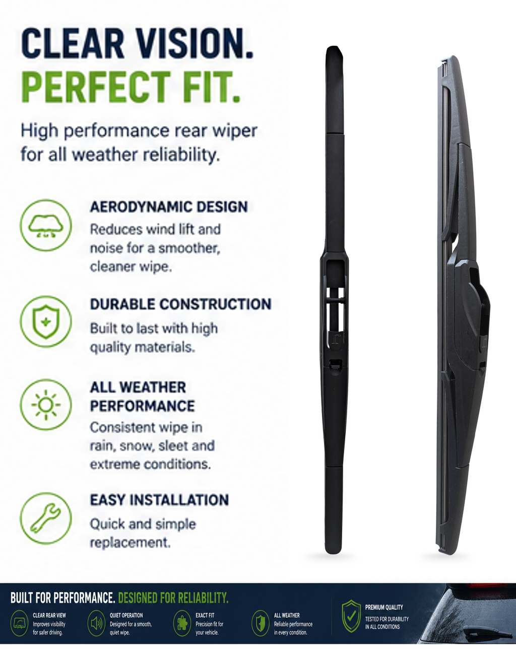 Mitsubishi Colt (Z2/Z3) Hatchback Rear Wiper Blade (10.2008 - 06.2012)